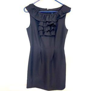Banana Republic Ruffled Collar Black Dress